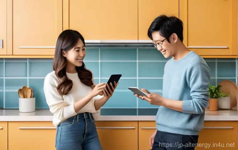 전력 소비 최적화 - **Prompt:** A cozy, modern living room bathed in natural light, with a young Japanese woman, wearing...