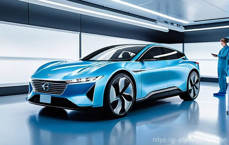 전기차 배터리 기술 - **Prompt for Solid-State Battery Breakthrough:**
"A visually stunning, high-definition image of ...