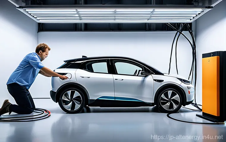 전기차 배터리 기술 - **Prompt for Seamless Wireless EV Charging:**
"A vibrant, modern urban scene depicting an electr... 전기차 배터리 기술 - **Prompt for Seamless Wireless EV Charging:**
"A vibrant, modern urban scene depicting an electr...